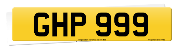 Registration number GHP 999